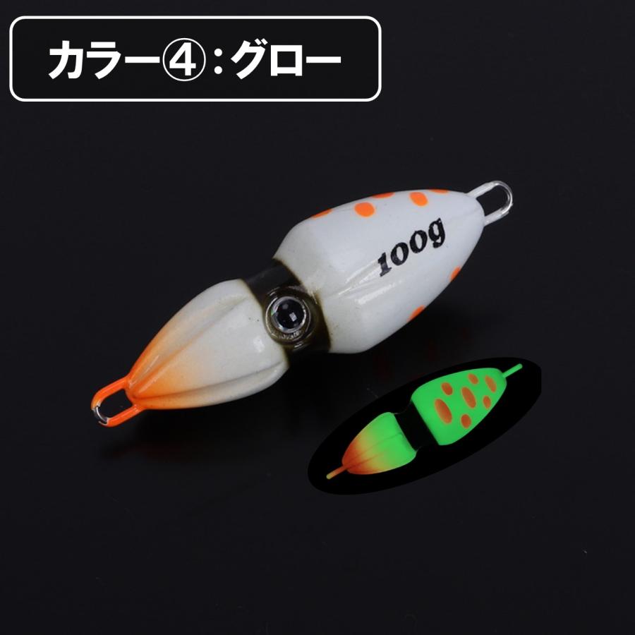 タイラバオモック4個セット 100 120 150g イカ型 ビンビンスイッチ代用