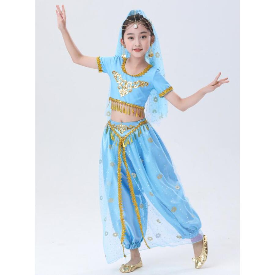 ベリーダンス子供と大人のためのダンスコスチュームを教えるための子供のジュニアコス 子供 アラビアン ベリーダンス 衣装 女の子 アラジン ジャスミン風