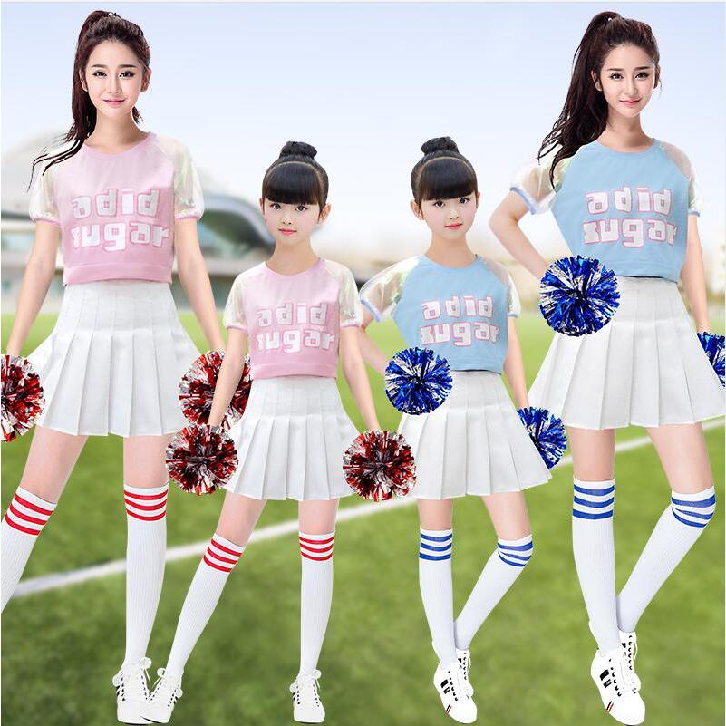 チアダンス衣装女の子女性応援団チアリーディング演出服Tシャツ+