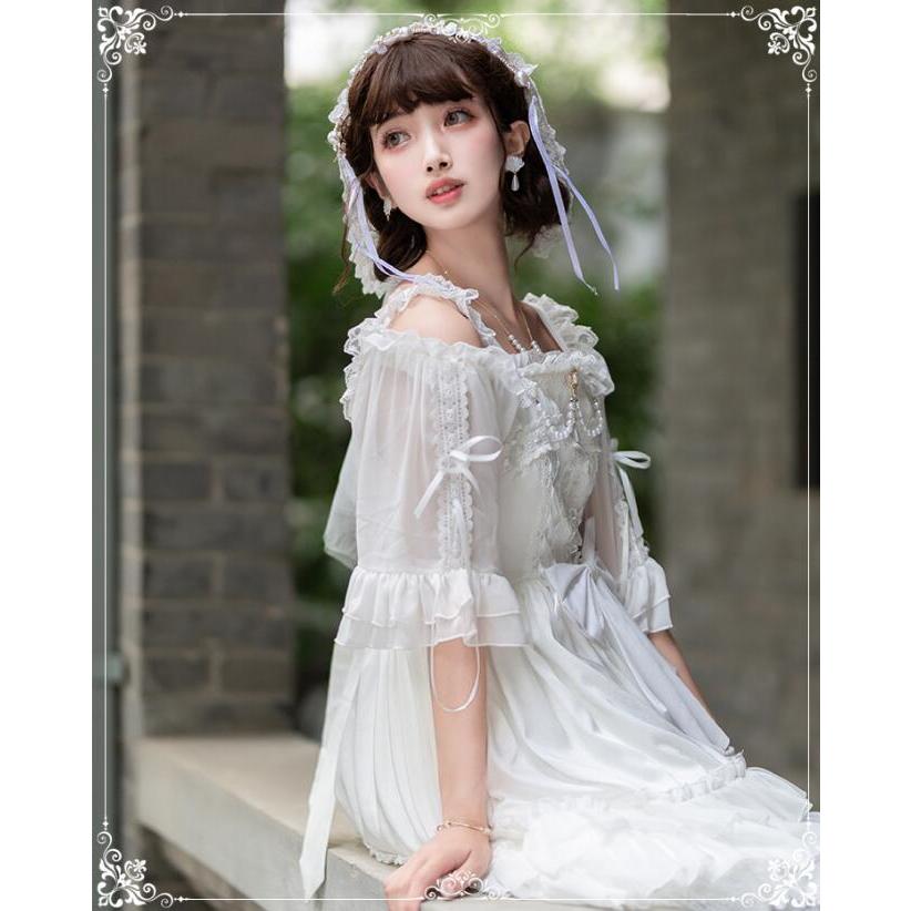 ジャンパースカート ベール付 ロリータドレス 花嫁ロリータ服 ゴスロリ