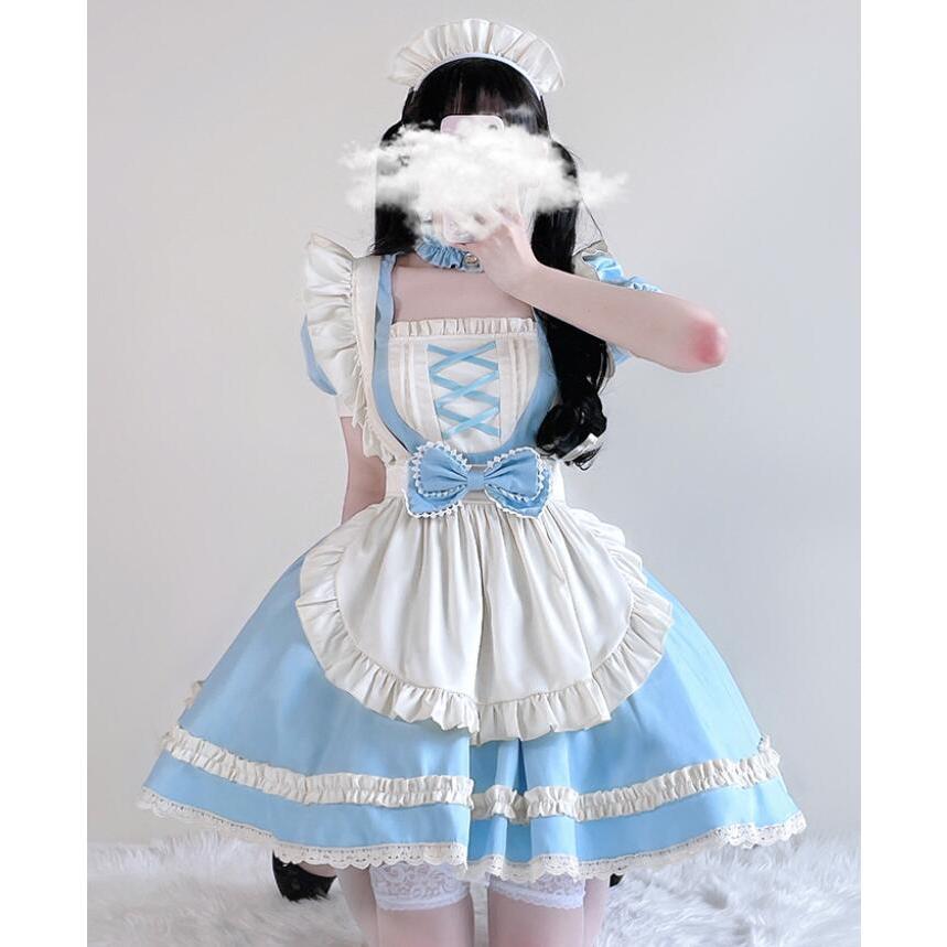 バラ売り可能　ふくメイト衣装 AMNESIA ワンドオブフォーチュン 女の子 メイド服 メイド コスプレ衣装 膝丈 ドレス Halloween 変身仮装