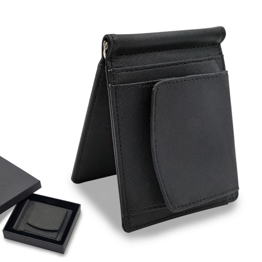 財布 メンズ マネークリップ 二つ折り財布 小銭入れ付き 男性用 薄型