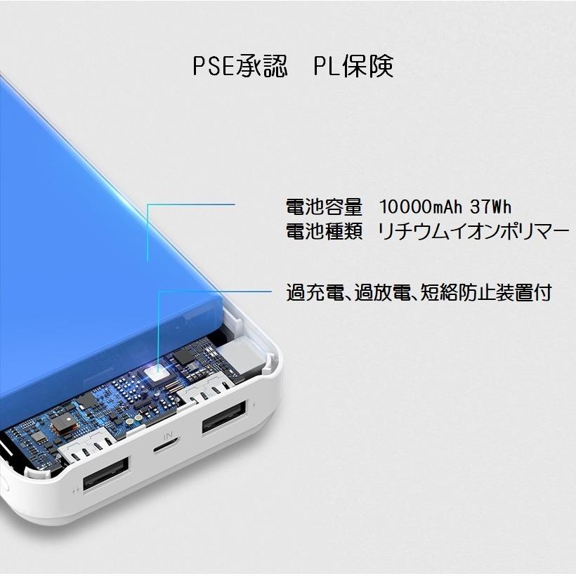 薄型 液晶表示 モバイルバッテリー hoco.10000mAh PSE承認品 大容量 充電器iphone スマホ Android 2台同時充電 軽量 電気ベスト用電源｜aohiro-king｜11