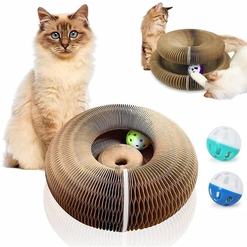 爪研ぎ 猫 ボール付 ベッド かわいい ネコ ペット用品 頑丈 段ボール 家具破壊防止 運動不足改善 寂しさ解消 両面使用 猫おもちゃ Zn273 Aoi 通販 Yahoo ショッピング