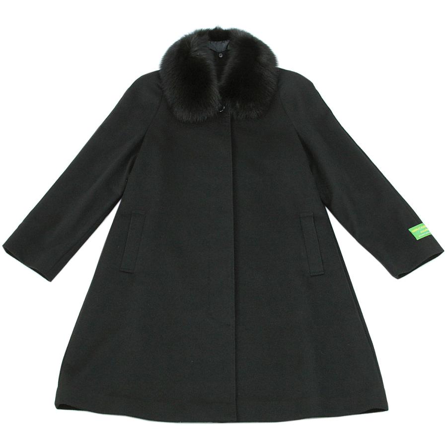 カシミヤコート 7261-1A フォックスファー付き ステンカラー 97cm