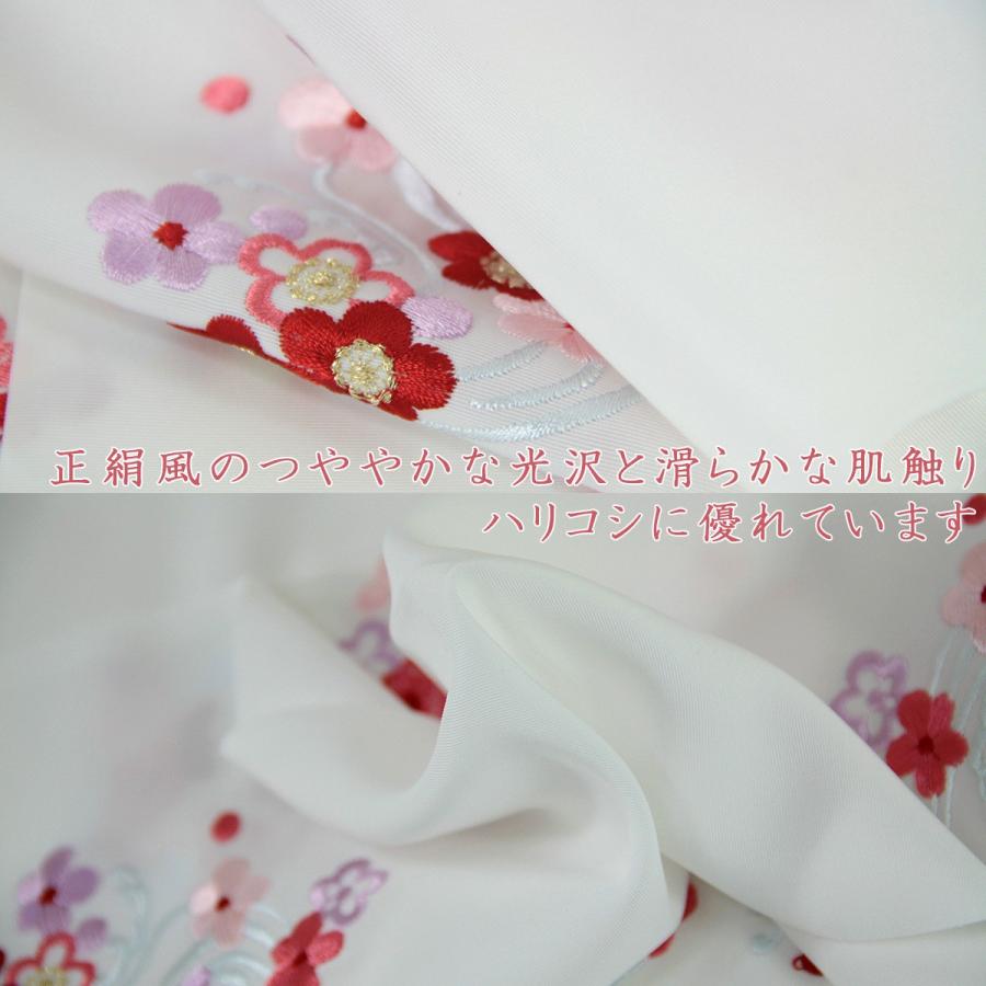 シルエリー 刺繍半襟 -42- 新合繊 日本製 雪輪に桜 白/ピンク｜aoi-shojiki｜05