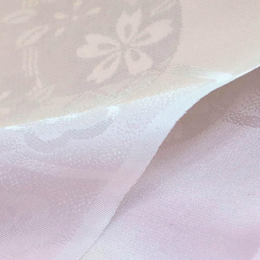 長襦袢 反物 正絹 -64A- 紋綸子 薄藤/薄卵色ぼかし 絹100 長襦袢 反物 正絹 -64A- 紋綸子 薄藤/薄卵色ぼかし 絹100