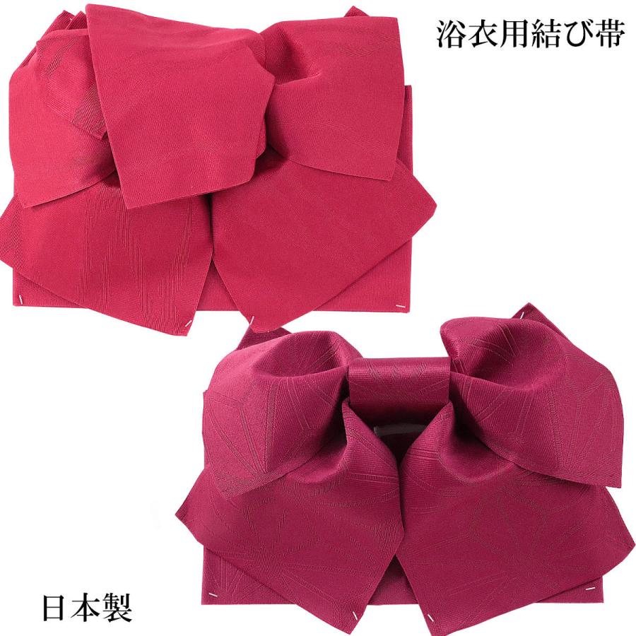 浴衣用作り帯、濃ゆいワインに水玉 浴衣用作り帯、濃ゆいワインに水玉
