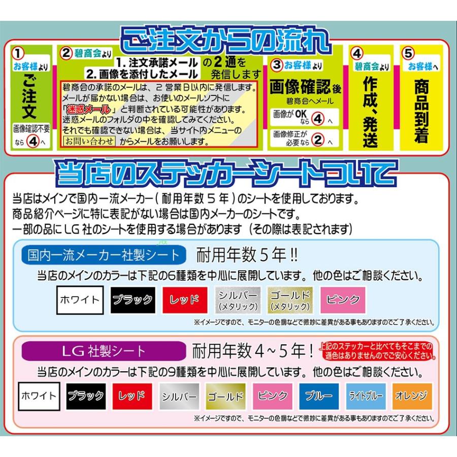 1.5〜5cmまで同価格のオーダーステッカー! 自転車 車 バイク