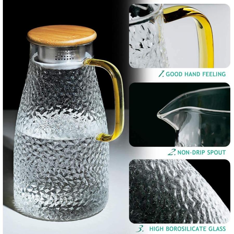 ガラスポット 耐熱直火可 大容量 00ml ガラスピッチャー リットル 麦茶 アイスティー 花茶 2l Aoi Store 通販 Yahoo ショッピング