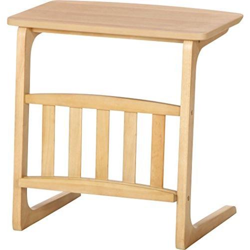 不二貿易 サイドテーブル 幅55cm ナチュラル マガジンラック付き ルレーヴェ 10632