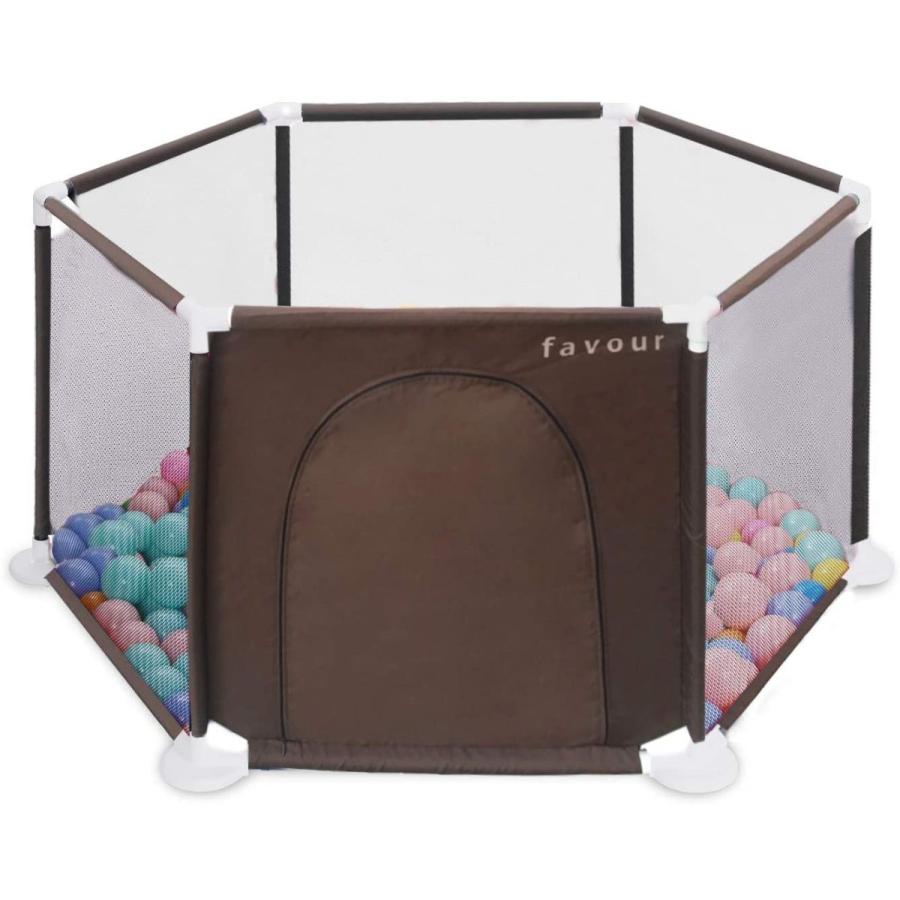 送料込 ベビーサークル 折りたたみ サークル キッズランド ベビー 安全 フェンス グッズ 六角形 洗えるベビーサークル ブラウン 格安 Bitcoinbro Frankhawley Com