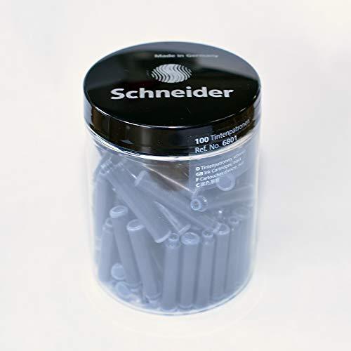 シュナイダー 万年筆 インクカートリッジ 100本入り 黒 ブラック（6801） 並行輸入品 Schneider