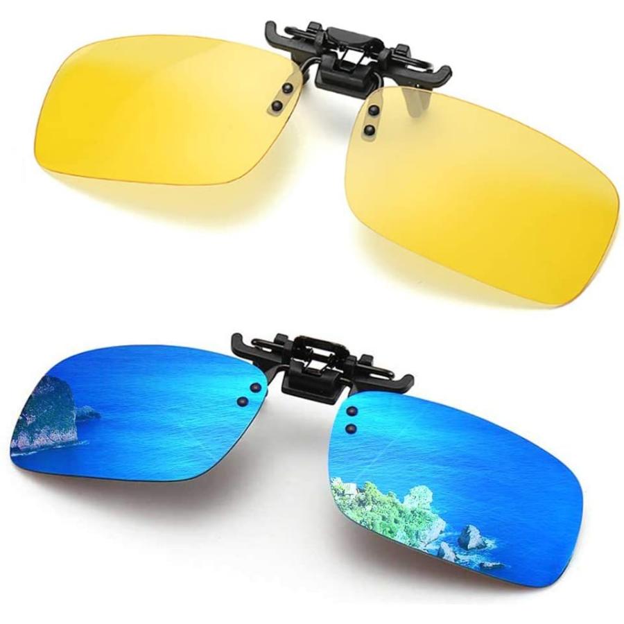 偏光クリップオンサングラス クリップ サングラス クリップオン 釣り ドライブ アウトドア 自転車 バイクなどに 夜間専用 青 Aoi Store 通販 Yahoo ショッピング