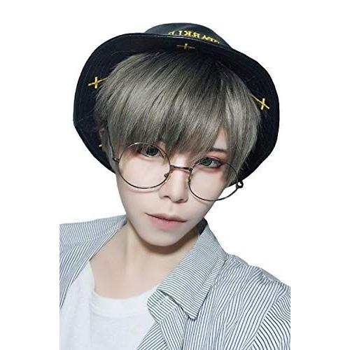 Hawkko ウィッグ かつら メンズ ショート 原宿 男装 イケメン ハンサム 自然 小顔 耐熱 人気 ファッション ふわふわ 毎日がバーゲンセール