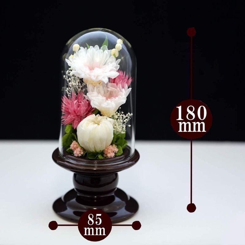 アートフォーシーズン 仏花 ●（茶系）ミニ輪菊glass 対デザイン２個SETピンク プリザーブドフラワー 仏花 茶系 ミニ輪菊glass 対デザイン２個SETピンク プリザーブドフラワー