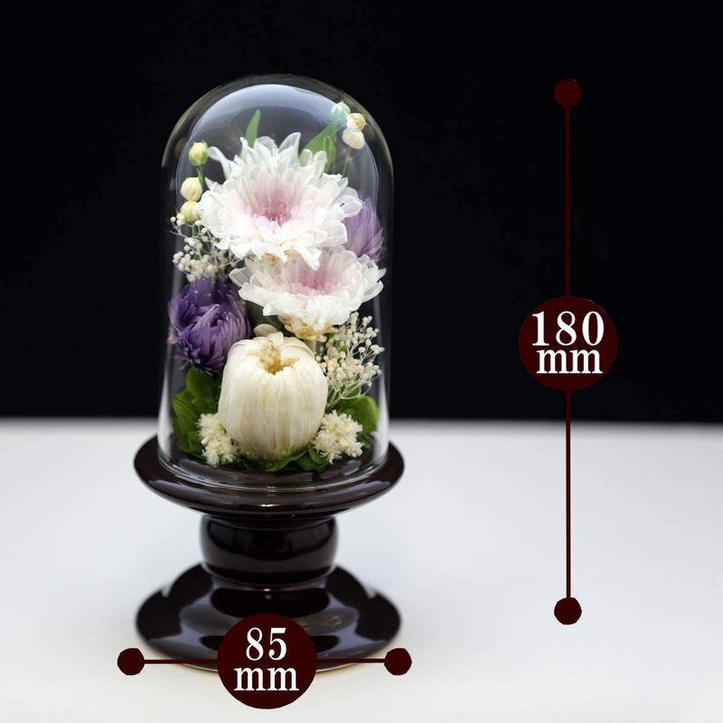 アートフォーシーズン 仏花 ●（茶系）ミニ輪菊glass 対デザイン２個SETホワイト プリザーブドフラワー 仏花 茶系 ミニ輪菊glass 対デザイン２個SETホワイト プリザーブドフラワー