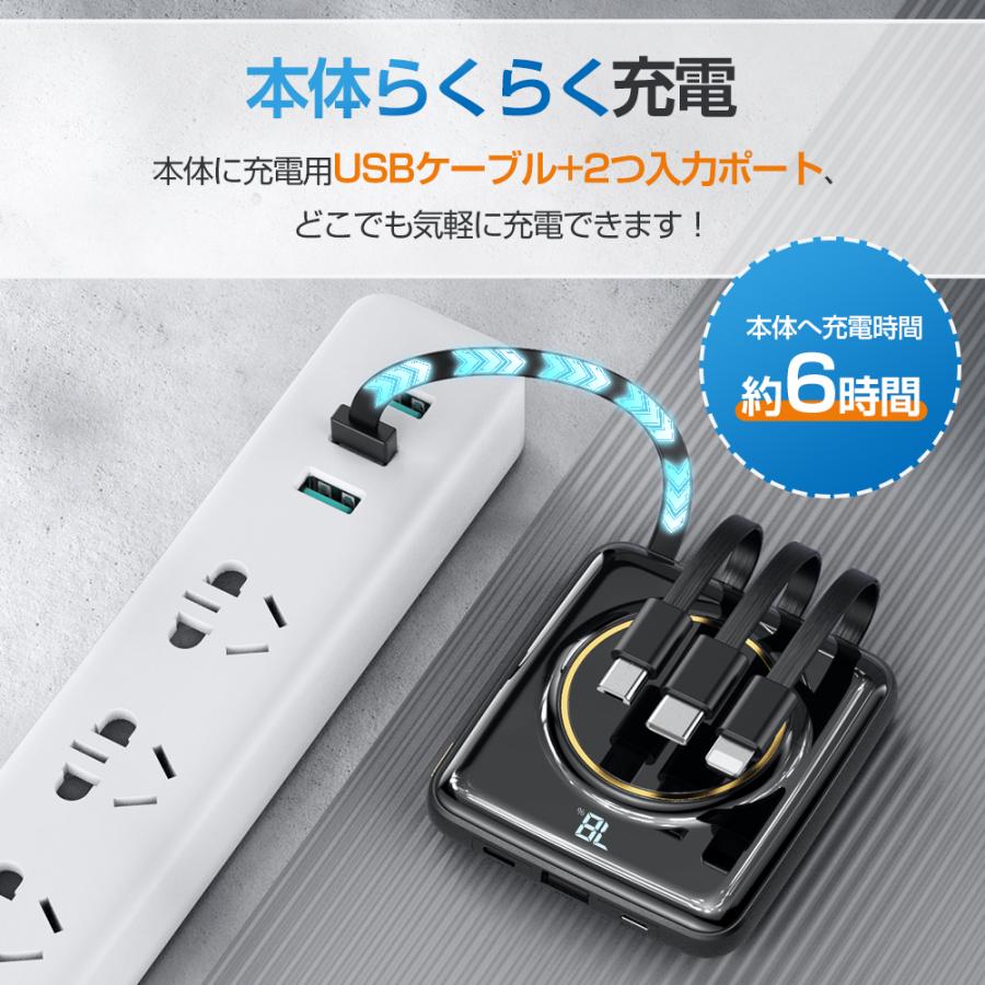 モバイルバッテリー 軽量 20000mAh 大容量 超小型 5台同時充電 PSE 5v/2a ワイヤレス充電対応 スマホ充電器 残量表示 iPhone 14 mini Android 各機種対応 2024｜aoi0828-store｜09