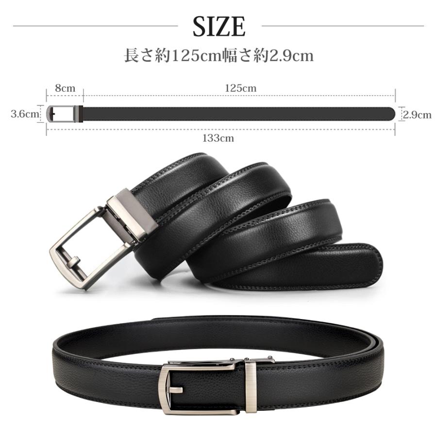 新品未使用【Aeta】牛革レザーベルト ベルト メンズ 穴なし 本革 メンズベルト 32段階 紳士ベルト 革