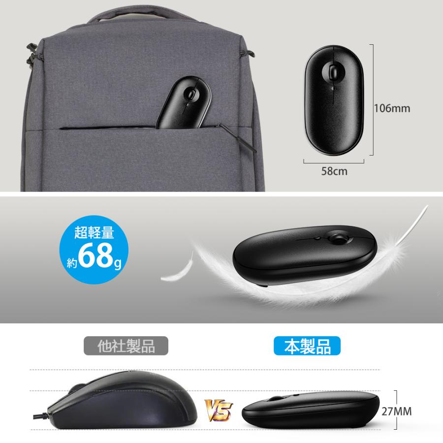 マウス ワイヤレスマウス 2024年最新版 無線 超静音 電池式 超薄型 高精度 Mac Windows surface Microsoft Pro 充電不要｜aoi0828-store｜09