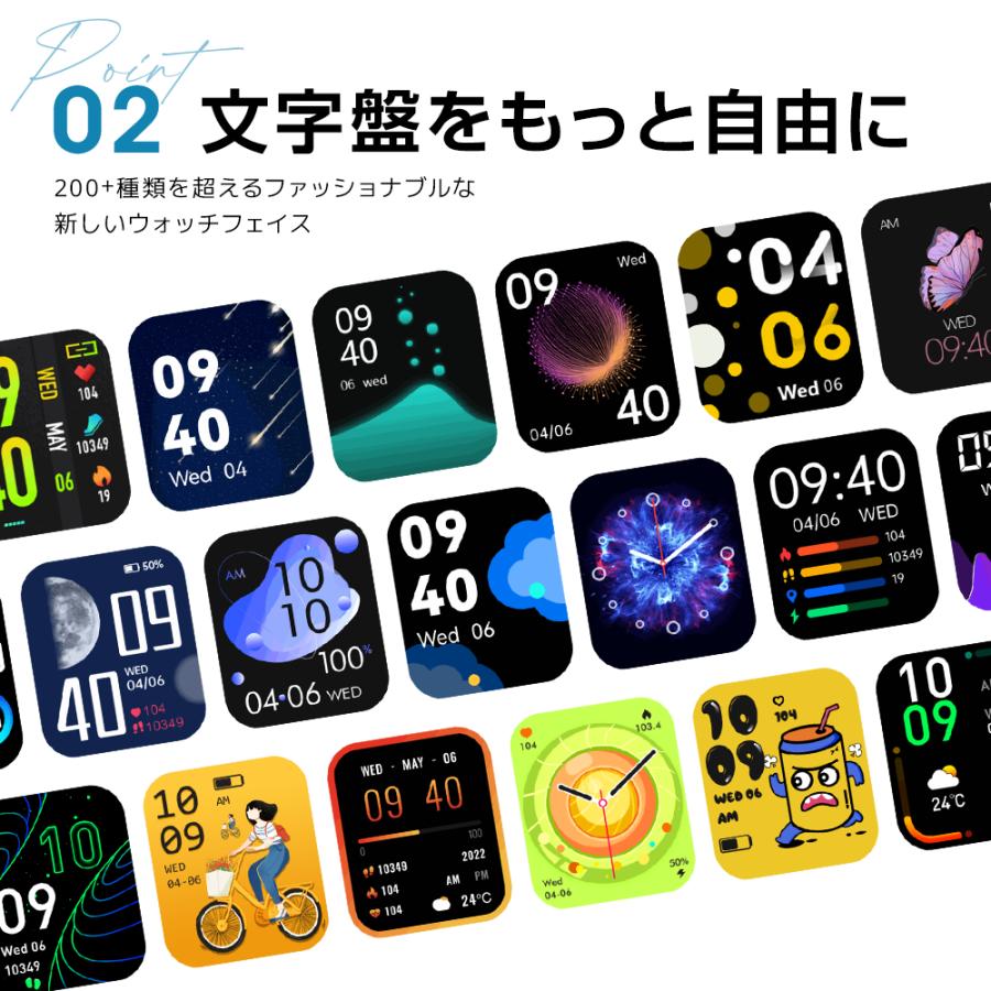 スマートウォッチ 通話機能心拍測定 健康管理 着信通知 24種運動モード 腕時計 IP68防水 男女兼用 iPhone Android対応 プレゼント | ブランド登録なし | 05