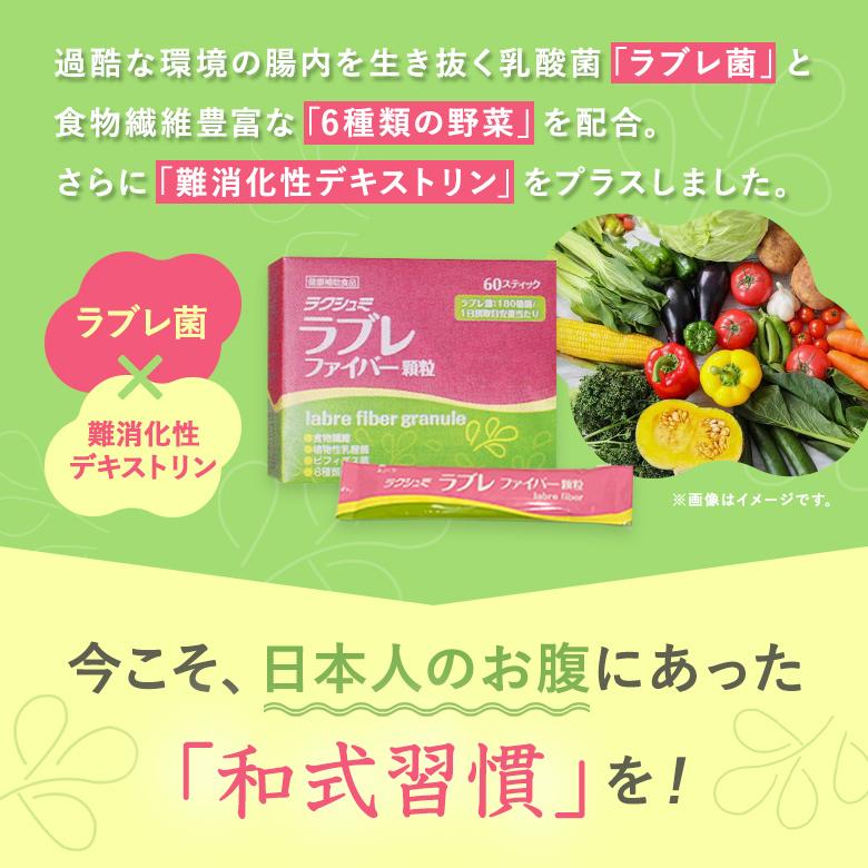 ラクシュミ ラブレファイバー顆粒 60袋入2箱セット ラブレ菌配合
