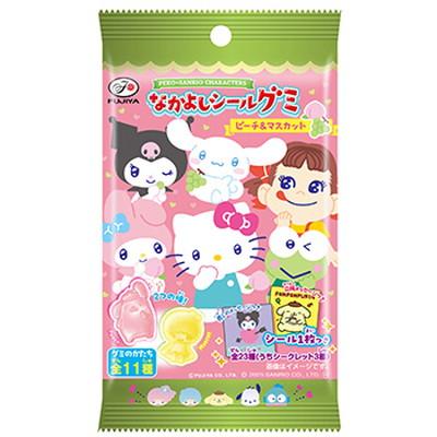 6粒ペコ×サンリオキャラクターズなかよしシールグミ（ピーチ