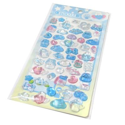 ぷにぷにクリアシール 12枚入 景品 おもちゃ 子供会 お祭り くじ引き