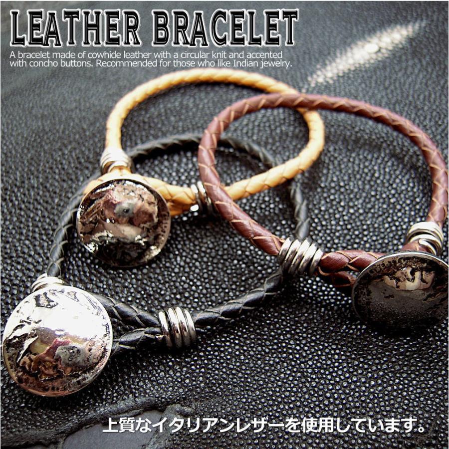 オールドニッケルコイン インディアンコンチョ ボタン ラップブレス