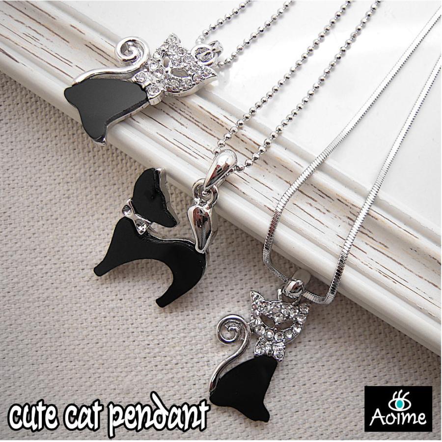 猫 ねこ ネコ アクセサリー ネックレス ペンダント 黒猫 クロネコ 仮面