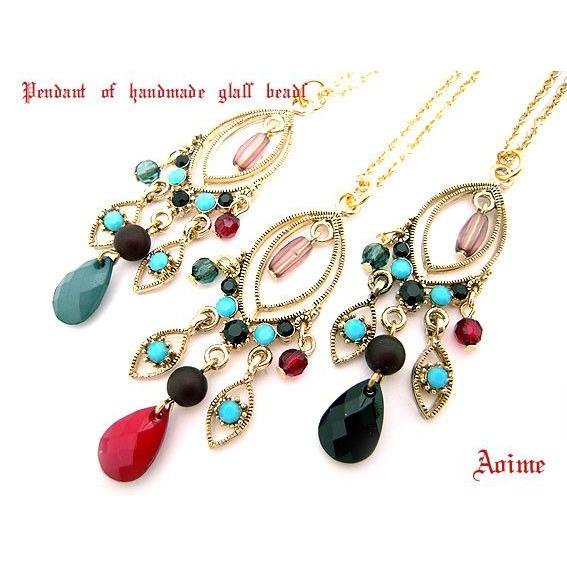 アラビア風 ハンドメイド エキゾチック ペンダント チェーン＆トップ