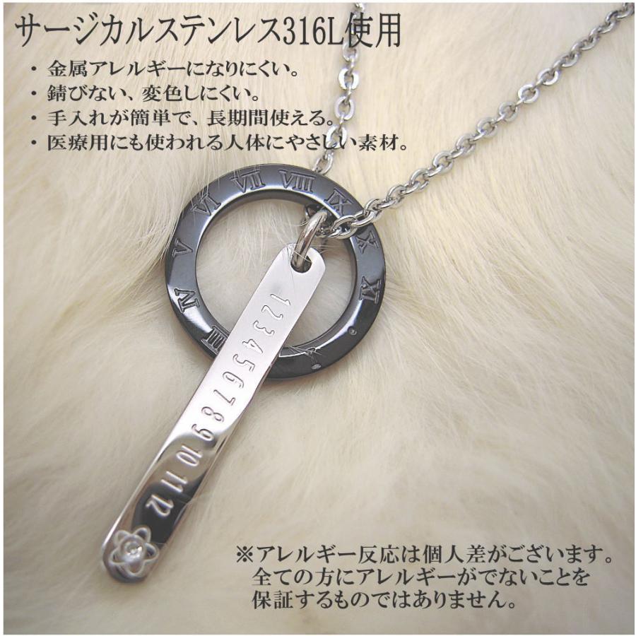 ダブルトップ ステンレス チェーン ネックレス ペンダント ローマ数字