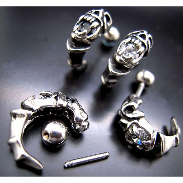 16G フープバーベル オープンマウス 顔 フェイス キュービックストーン