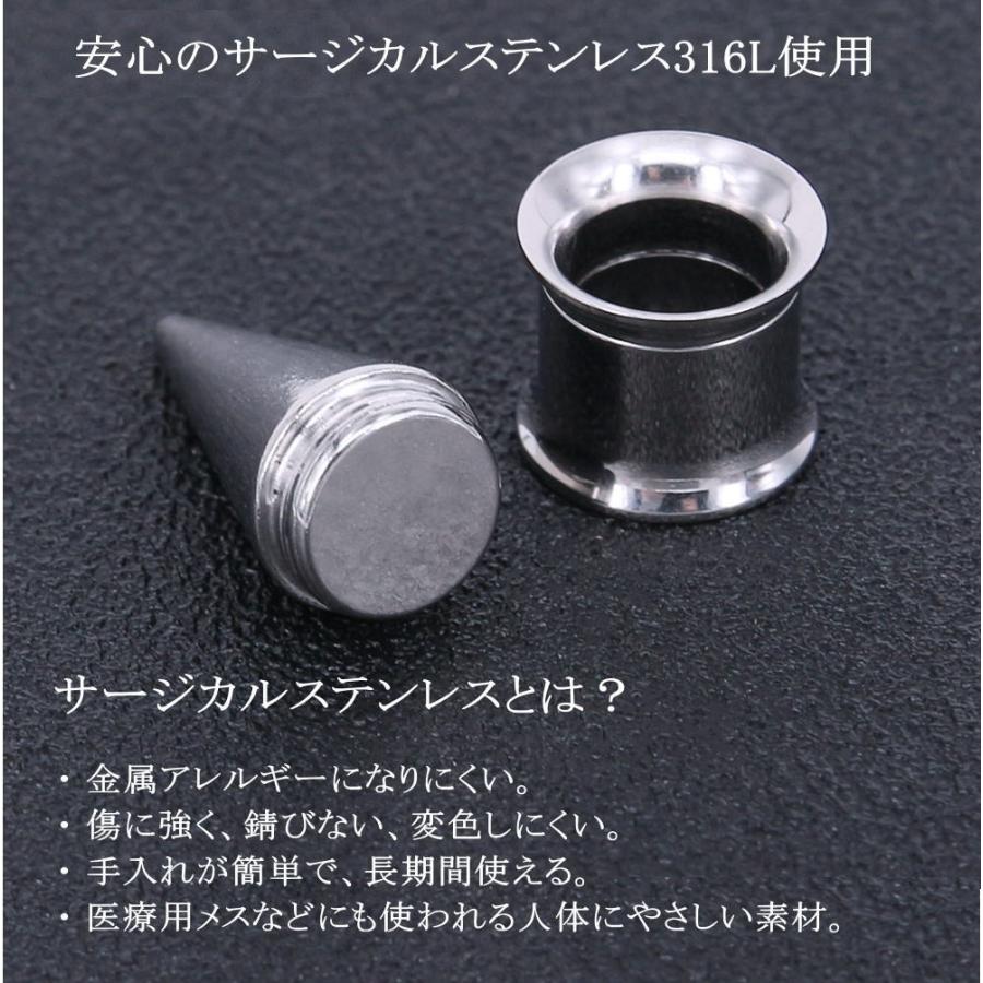 拡張器 + ダブルフレア セット 12G 〜 00G ボディピアス ゲージアップ