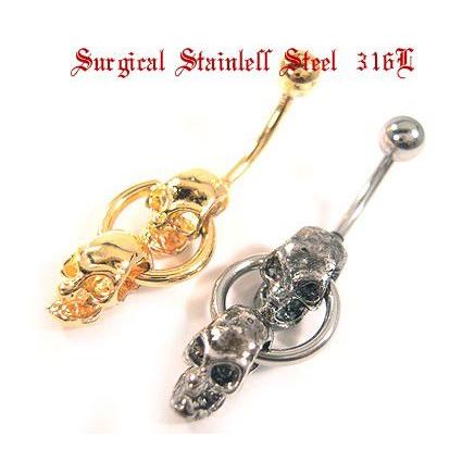 HYDE　へそピ ボディピアス　ヘソピ　スカル 楽天市場】[14G サージカルステンレス316L へそピアス