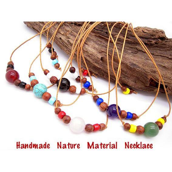 天然石/パワーストーン/ウッドビーズチョーカー/カーネリアン