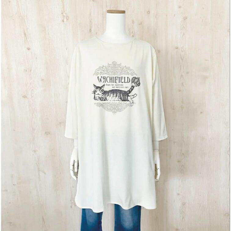 ダヤン 服 わちふぃーるど 異素材チュニック 王冠 生成×灰