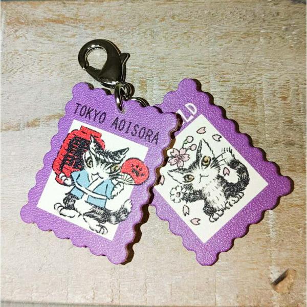 わちふぃーるど ダヤン チャーム ご当地 切手引手チャーム 青い わちふぃーるど ダヤン チャーム ご当地 切手引手チャーム 青い