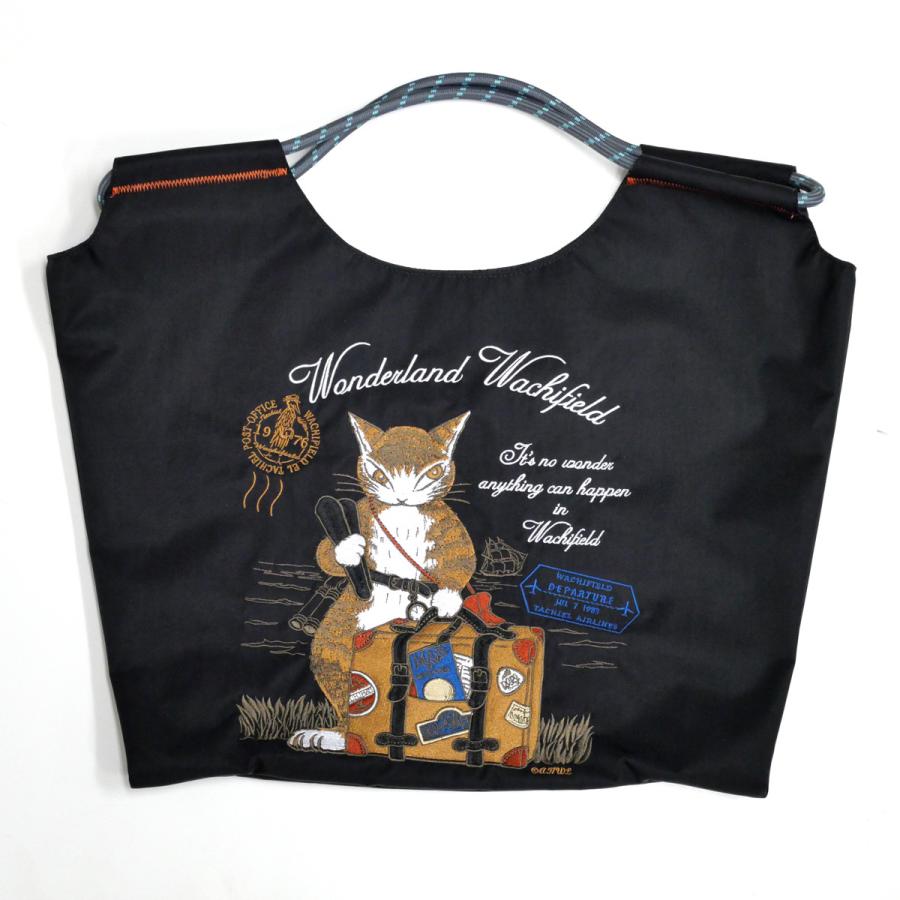 新品　ボストンバッグ　かばん　折りたたみ式　黒色　わちふぃーるど　ダヤン　猫 ダヤン エコバッグ しっぽトート わちふぃーるど 猫 バッグ