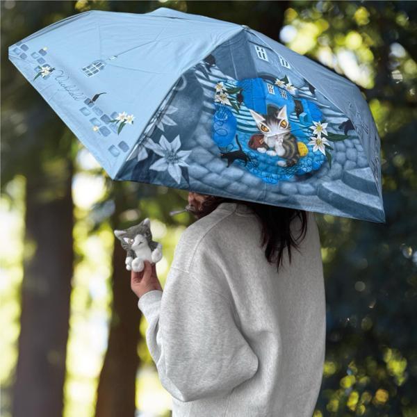 わちふぃーるど ダヤン 傘 遮光UV 折りたたみ傘 日傘 晴雨兼用