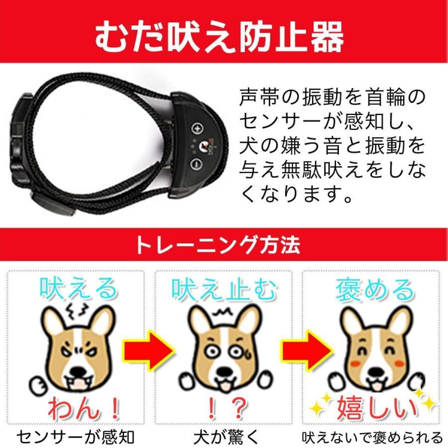 犬 吠え防止グッズ 無駄吠える 電気 USB充電式 首輪 しつけ : アオイト