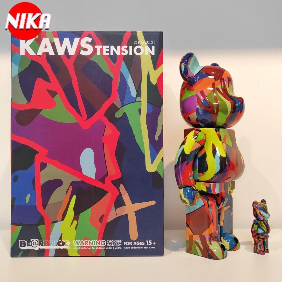 KAWS カウズ BE@RBRICK ベアブリック bearbrick 熊 400%＋100% フィギュア カラフル 2点セット 置き物 飾り プレゼント｜aoiumikara｜04