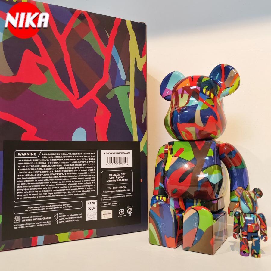 KAWS カウズ BE@RBRICK ベアブリック bearbrick 熊 400%＋100% フィギュア カラフル 2点セット 置き物 飾り プレゼント｜aoiumikara｜09