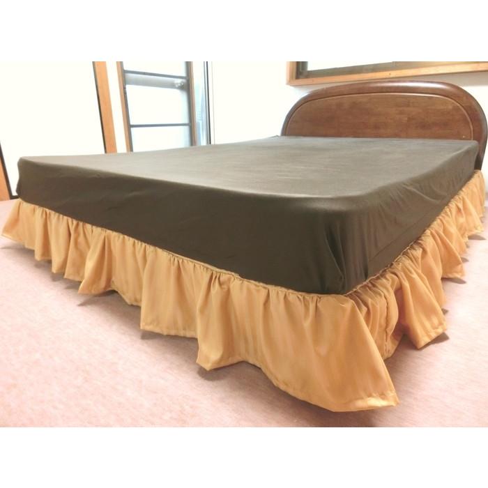 ベッドスカート セミダブル 120x195/120x200/120x210cm フリルスカート 丈約20〜25cm ポリエステル100% 日本製 エステル・ストライプ・サテン 洗えるの画像