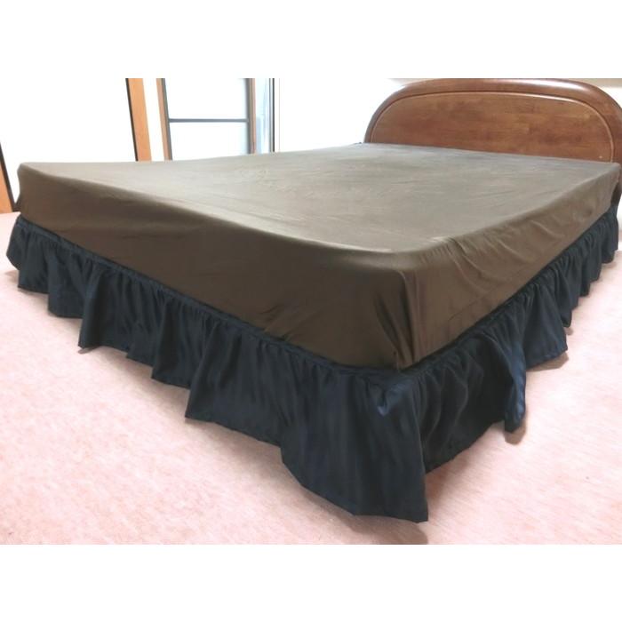 ベッドスカート セミダブル 120x195/120x200/120x210cm フリルスカート 丈約20〜25cm ポリエステル100% 日本製 エステル・ストライプ・サテン 洗えるの画像