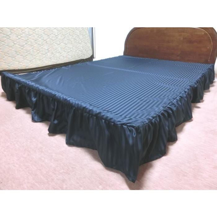 ベッドスカート セミダブル 120x195/120x200/120x210cm フリルスカート 丈約20〜25cm ポリエステル100% 日本製 エステル・ストライプ・サテン 洗えるの画像