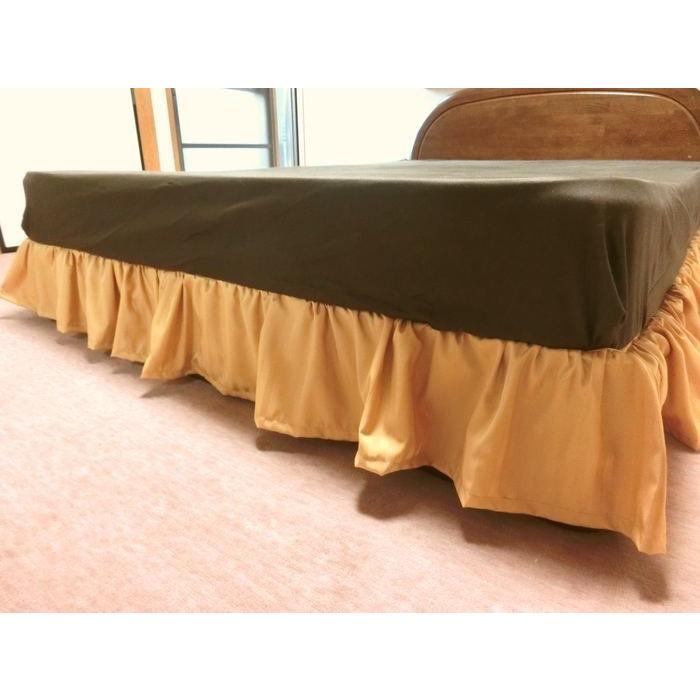 ベッドスカート シングル 100x195/100x200/100x210cm フリルスカート 丈約40/45/50cm ポリエステル100% 日本製 エステル・ストライプ・サテン 洗えるの画像