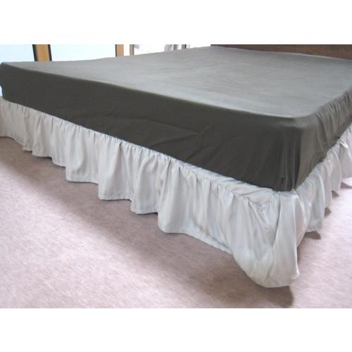 ベッドスカート ダブル 140x195/140x200/140x210cm フリルスカート 丈約30/35cm ポリエステル100% 日本製 エステル・ストライプ・サテン 洗える 自社生産品の画像