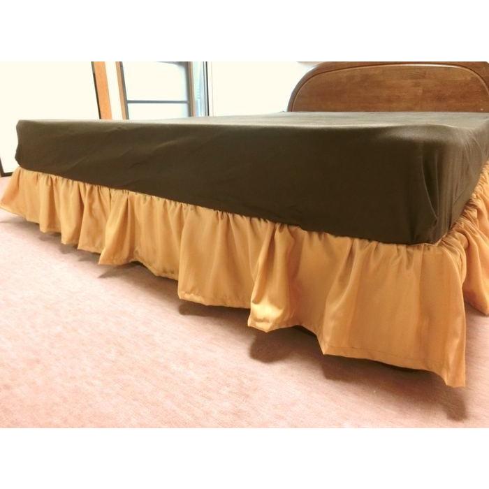 ベッドスカート ダブル 140x195/140x200/140x210cm フリルスカート 丈約30/35cm ポリエステル100% 日本製 エステル・ストライプ・サテン 洗える 自社生産品の画像