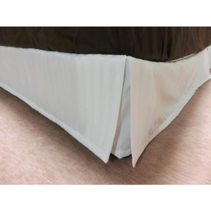 ベッドスカート キング スリットタイプ 180x195/200/210cm スカート丈約15/20/23/25cm ポリエステル100% 日本製 エステル・ストライプ・サテン 洗濯可能の画像